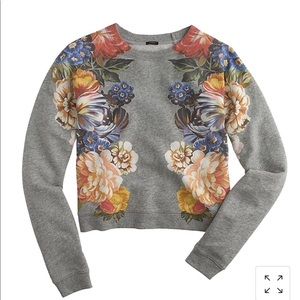 J.Crew Dutch Floral Cropped Sweatshirt